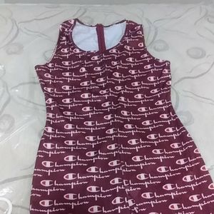 Jump suite with cover up half shirt